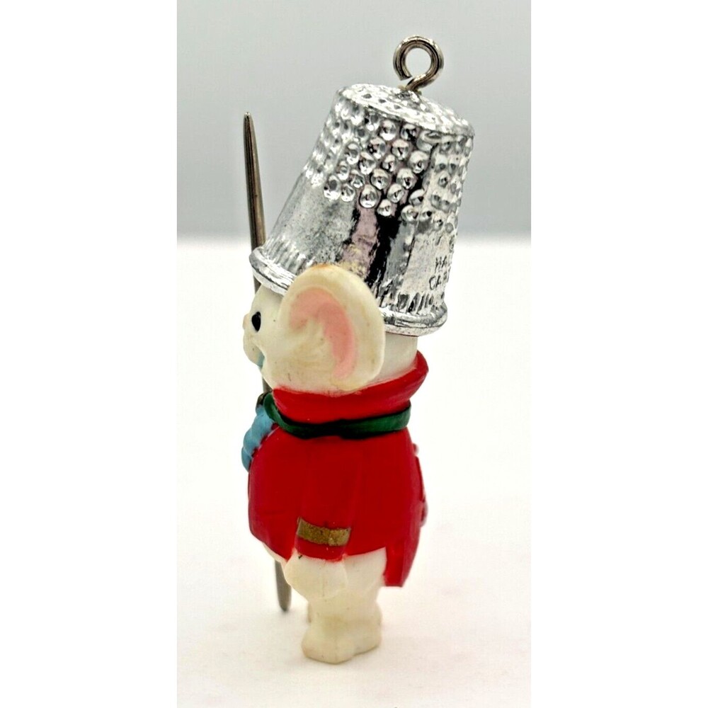 Vintage Hallmark 1982 Thimble #5 Mouse Mini Christmas Ornament Sewing Needle - Picture 2 of 13